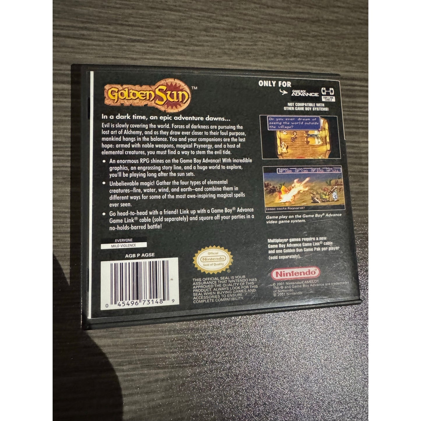 Golden Sun GameBoy Advance (Nintendo GBA, 2002)