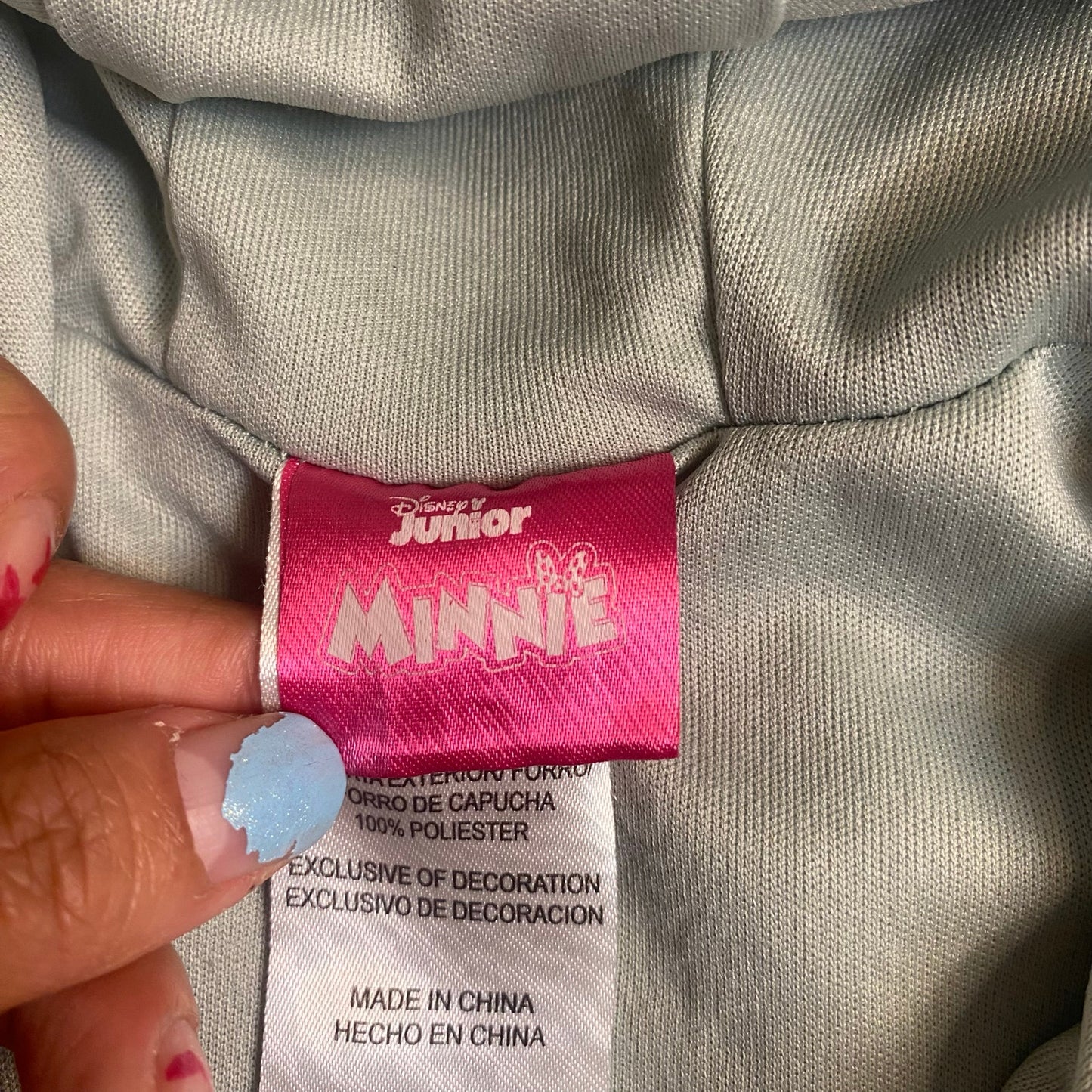 Disney Minnie Mouse light green ears hood full zip ruffle light jacket SIZE 3T