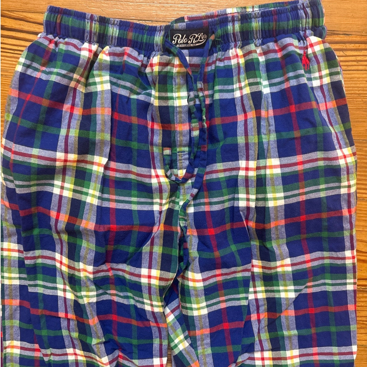 Polo Ralph Lauren blue red plaid elastic waistband mens pajama pants SIZE M