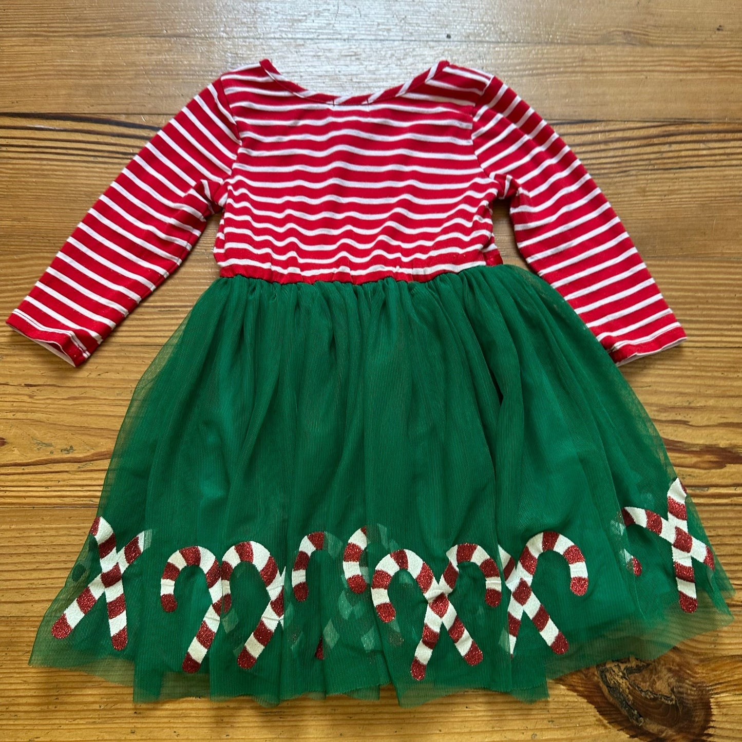 Lilt Christmas red white striped Santa green candy cane tutu dress SIZE 4