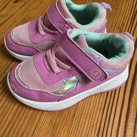 Stride Rite purple pink slip on elastic laces toddler sneakers SIZE 7M