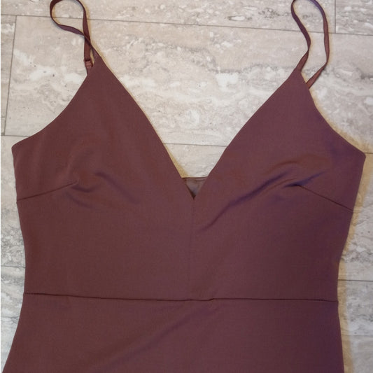 NWT Blue Blush mauve spaghetti strap slit bodycon dress SIZE S