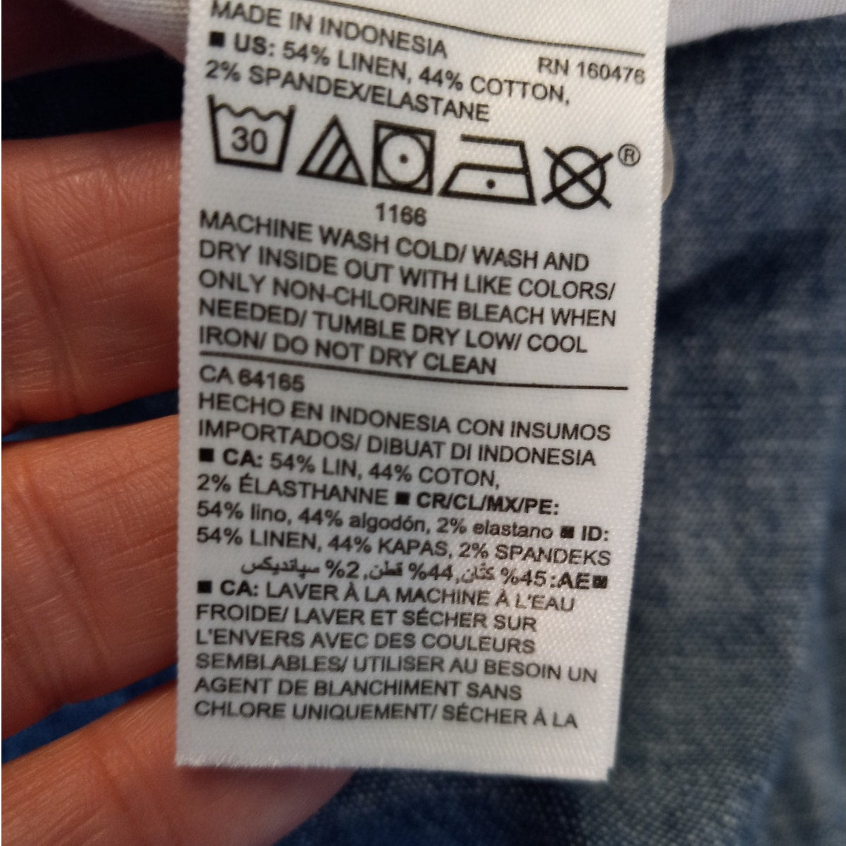 Old Navy elastic waist denim linen blend pull on womens pants SIZE L