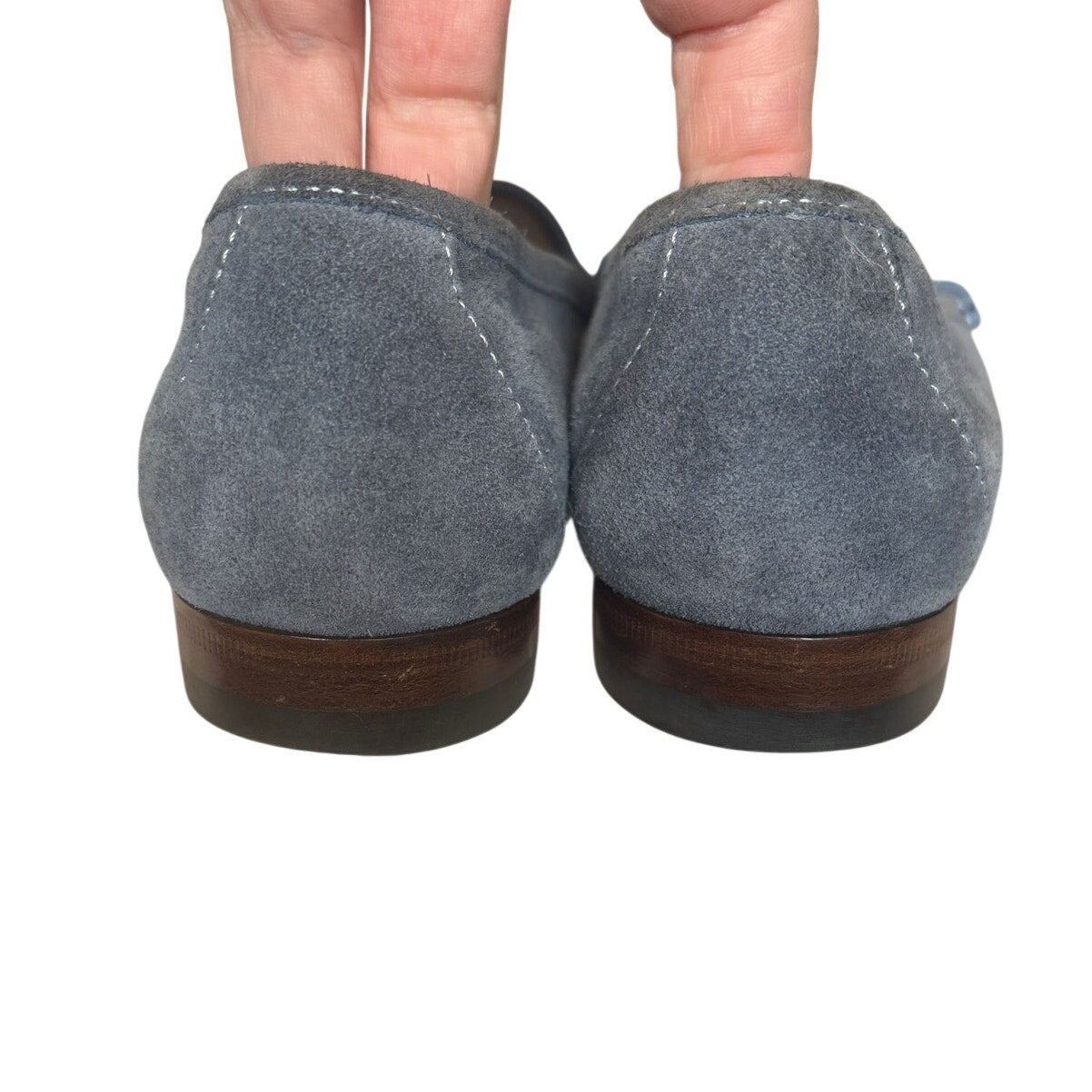 Gucci VTG Horsebit light blue suede slip on loafers SIZE 37.5