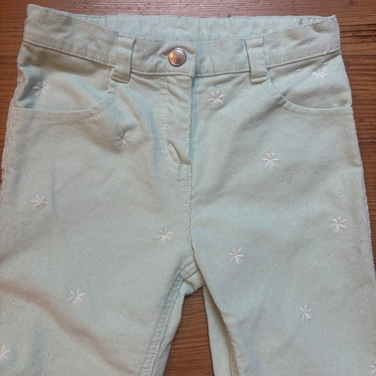 Gymboree 90s mint green snowflake glitter corduroy pants SIZE 3T