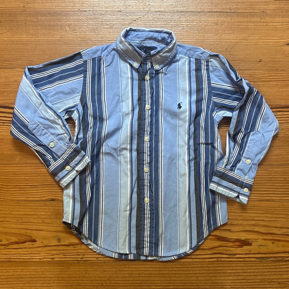 Ralph Lauren blue striped long sleeve button up dress shirt SIZE 4