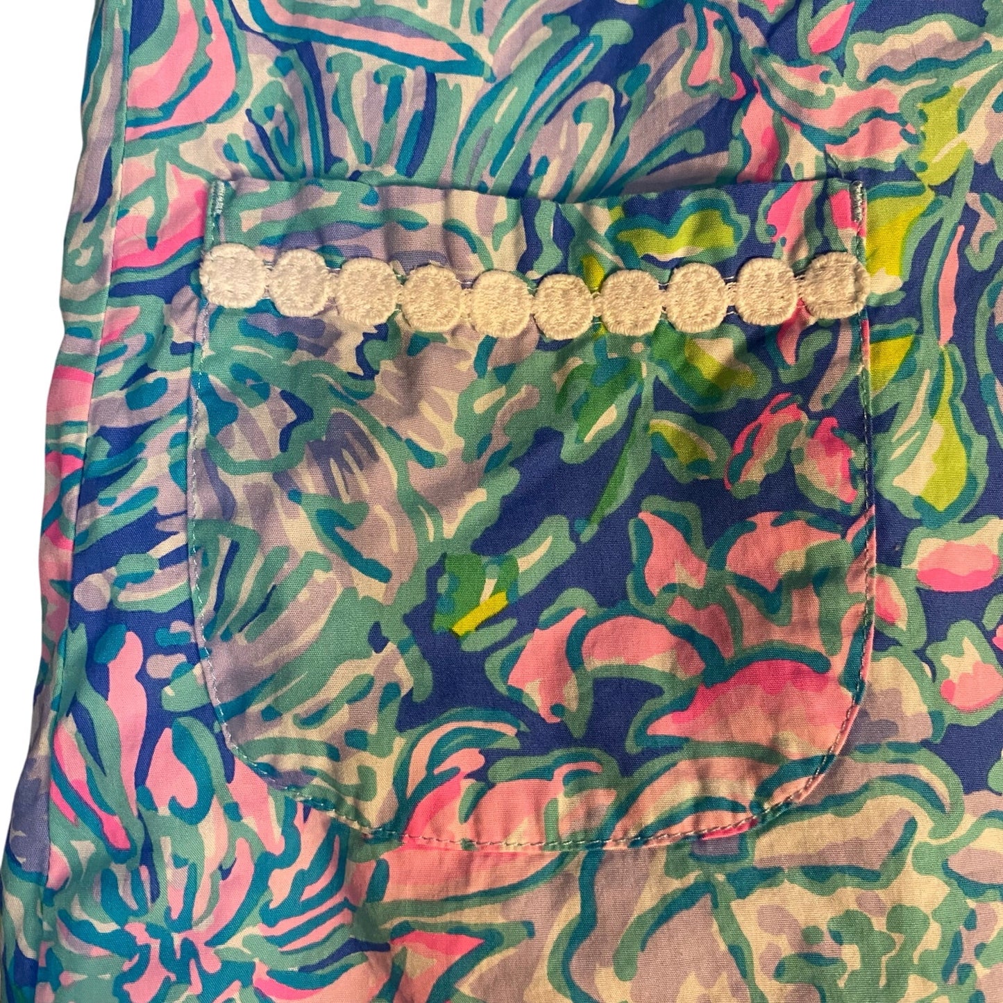 Lilly Pulitzer pastel neon floral sleeveless front pocket girls dress SIZE 8