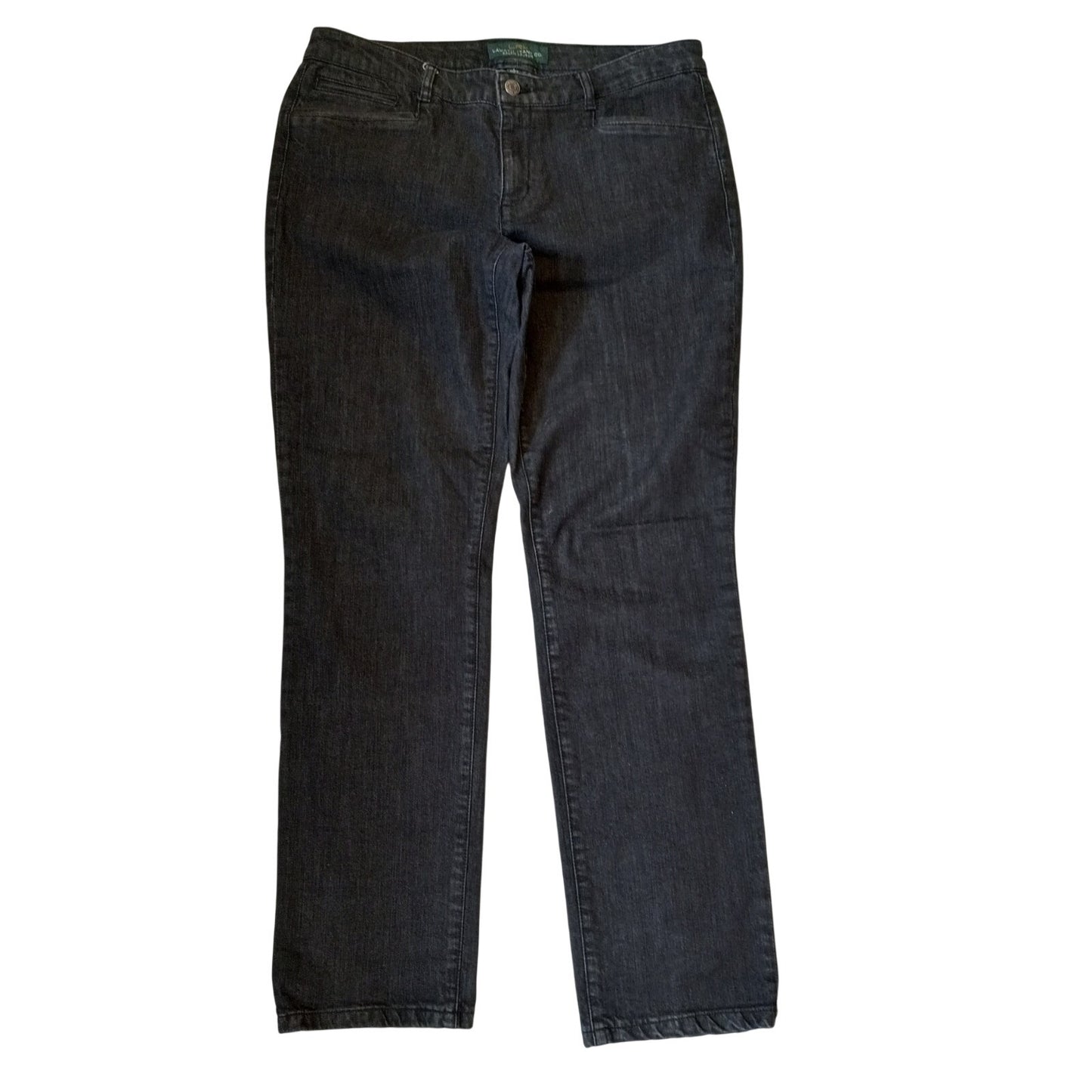 Ralph Lauren black denim mid rise straight leg jeans SIZE 8