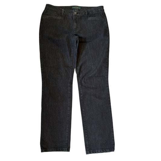 Ralph Lauren black denim mid rise straight leg jeans SIZE 8