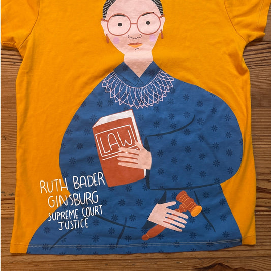 Piccolina yellow Ruth Bater Ginsburg Supreme Court short sleeve shirt SIZE S