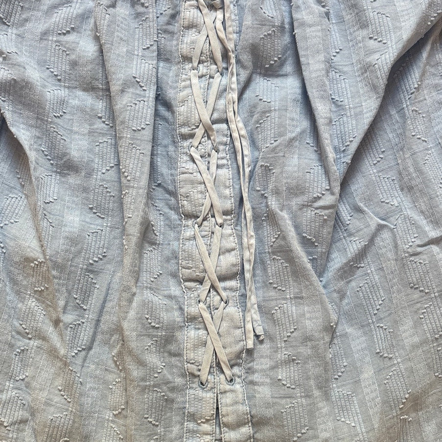 Pilcro light blue cotton lace back western long sleeve button up shirt SIZE XS