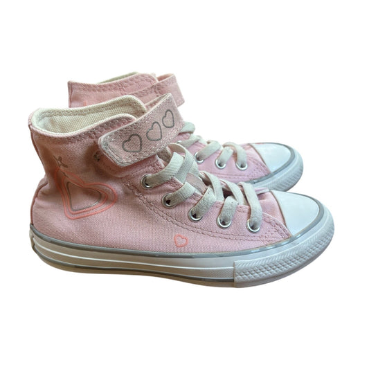 Converse All Star Chuck Taylor pink heart high top lace sneakers SIZE 12