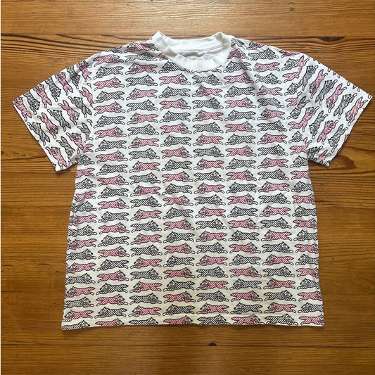 Billionaire Boys Club Ice-Cream white running dog short sleeve shirt SIZE XL