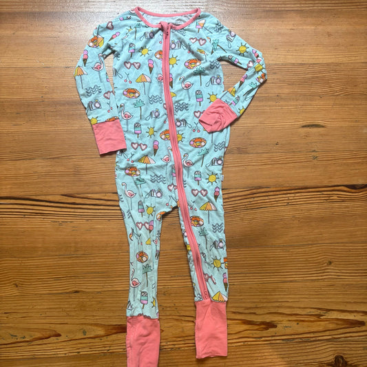 Little Sleepies bamboo long sleeve pant summer full zip pajamas SIZE 2T