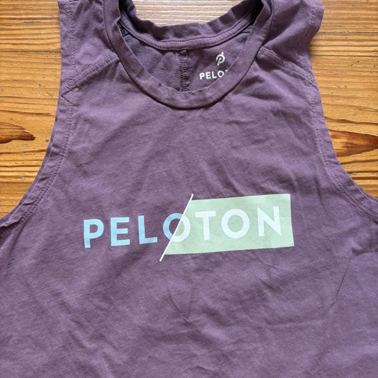 Peloton purple sleeveless graphic tank top shirt SIZE S