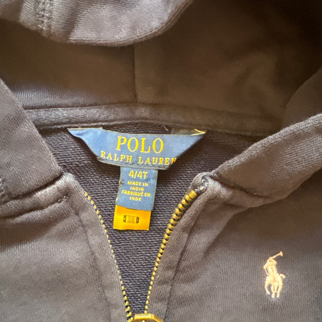 Polo Ralph Lauren dark navy blue cotton full zip hoodie sweatshirt SIZE 4T