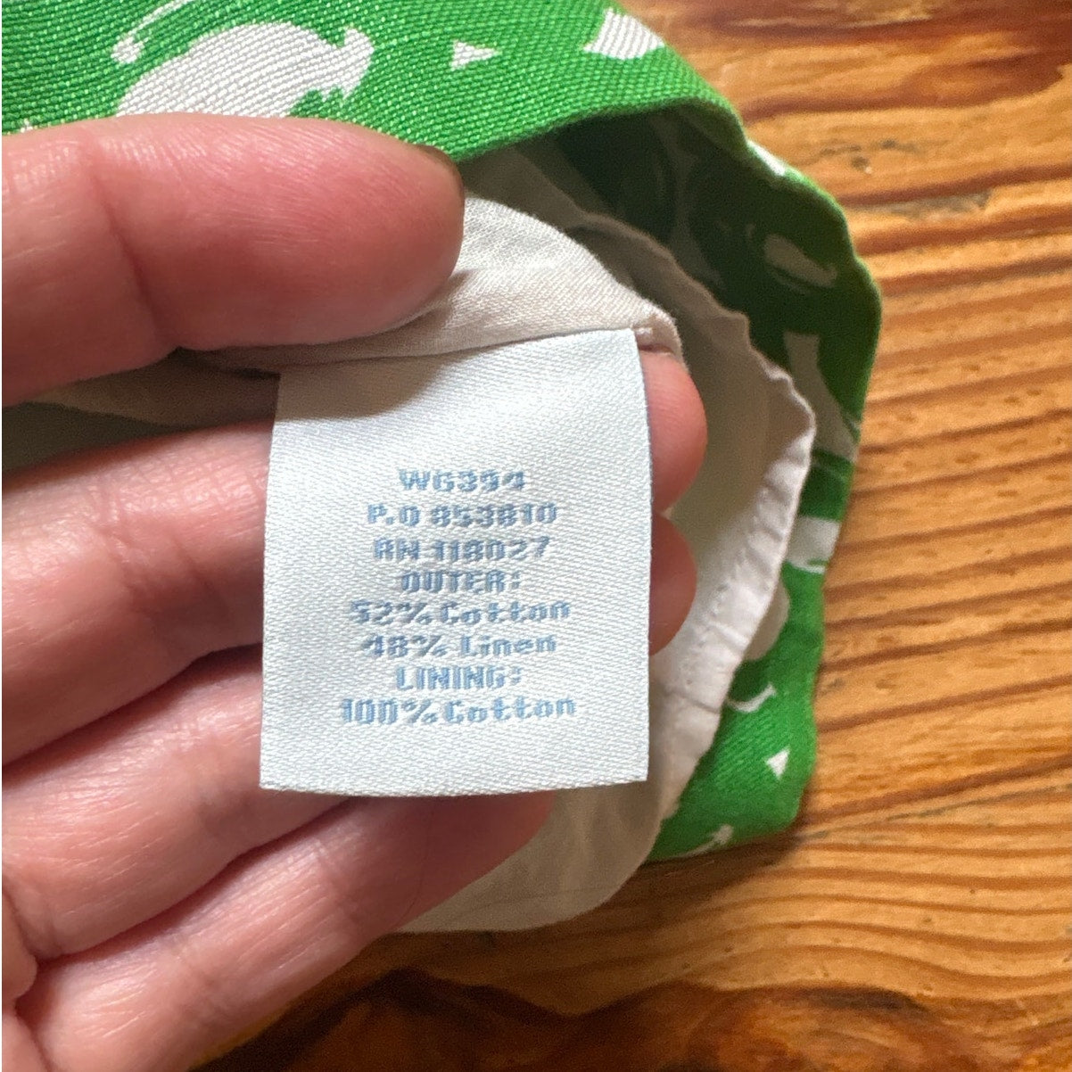 Boden green ivory abstract cotton linen blend pencil midi skirt SIZE 4