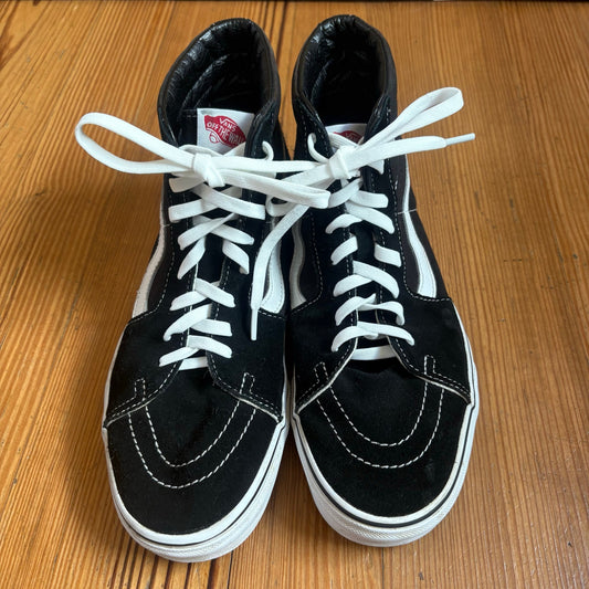 VANS black suede classic high top lace unisex sneakers SIZE M10.5 W12