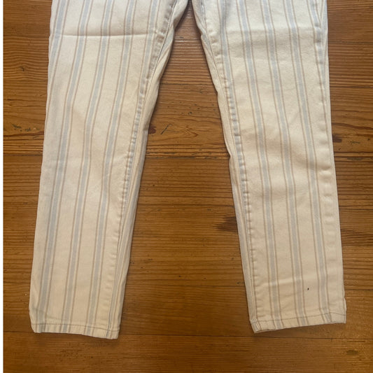 Pilcro by Anthropologie white striped high rise slim straight jean pants SIZE 29