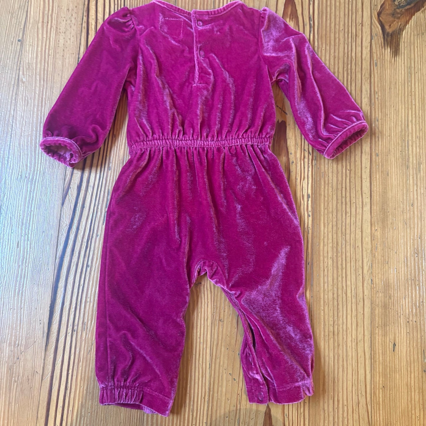 Just One You Carter's pink velvet long sleeve bow one piece romper SIZE 9M