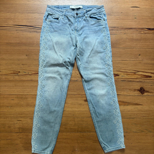 Abercrombie & Fitch light blue jean geometric pattern skinny jean SIZE 4