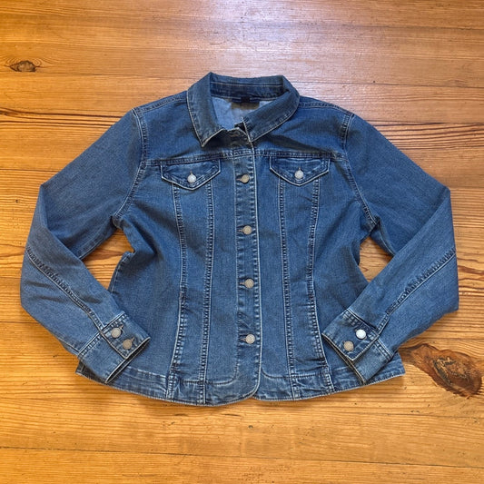 Charter Club medium wash button denim jean jacket SIZE L