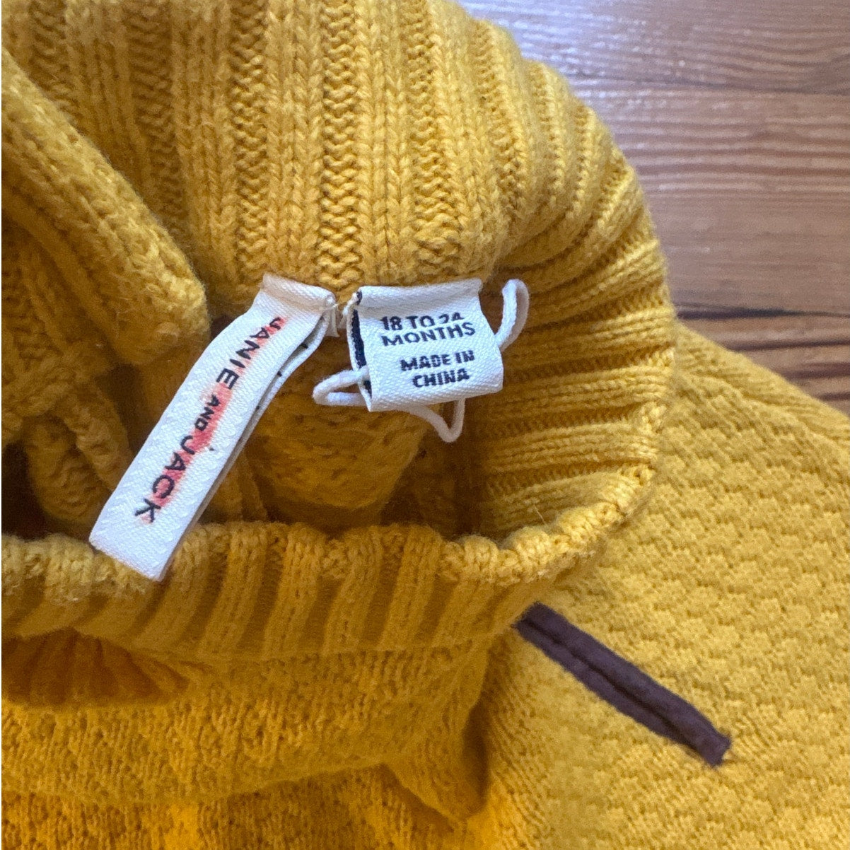 Janie and Jack yellow knit leather accent ruffle poncho sweater SIZE 18-24M