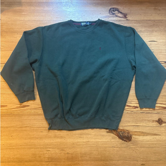 Polo Ralph Lauren dark green pony embroidered crew sweatshirt SIZE XL