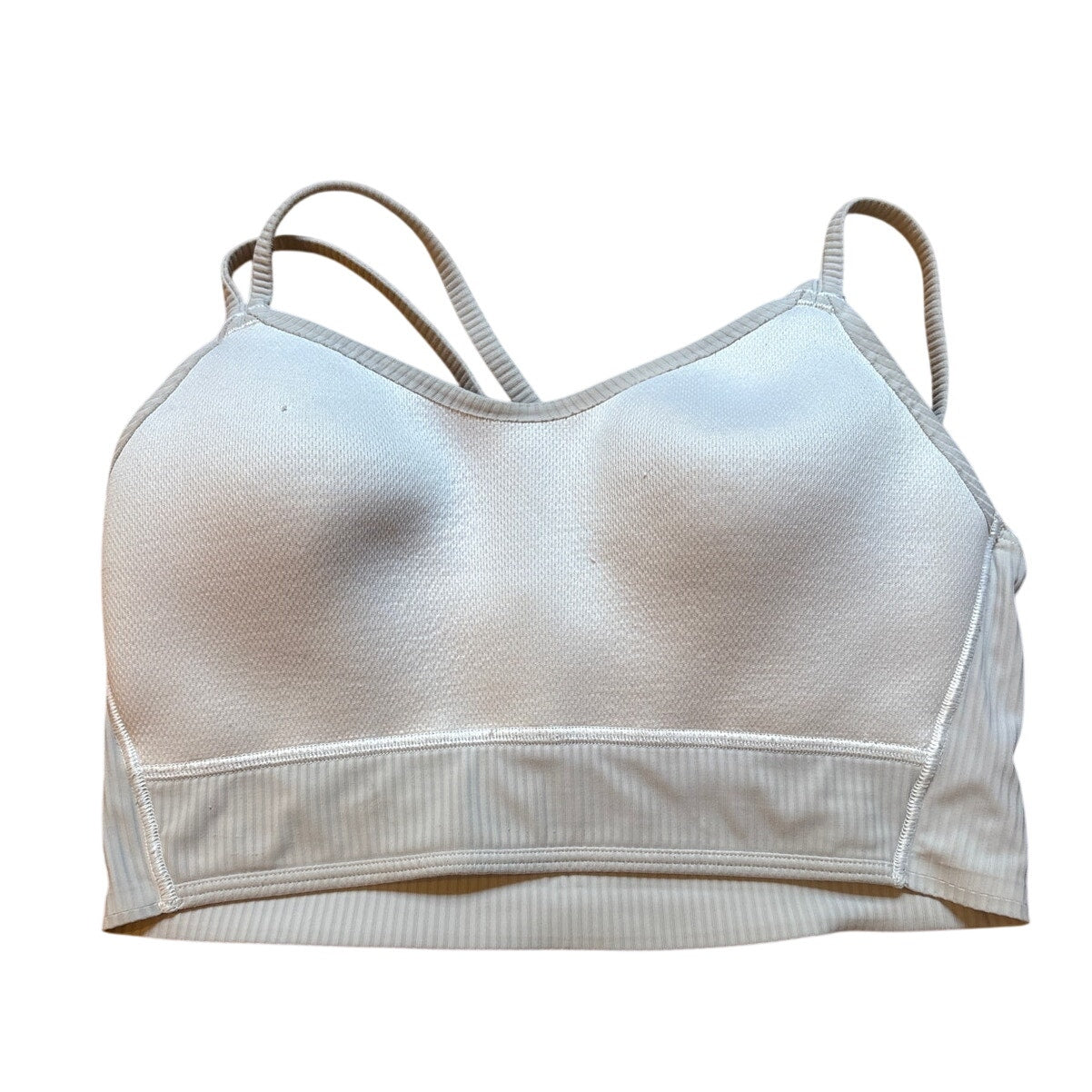 Lululemon white ribbed seamless strappy sports bra SIZE 4