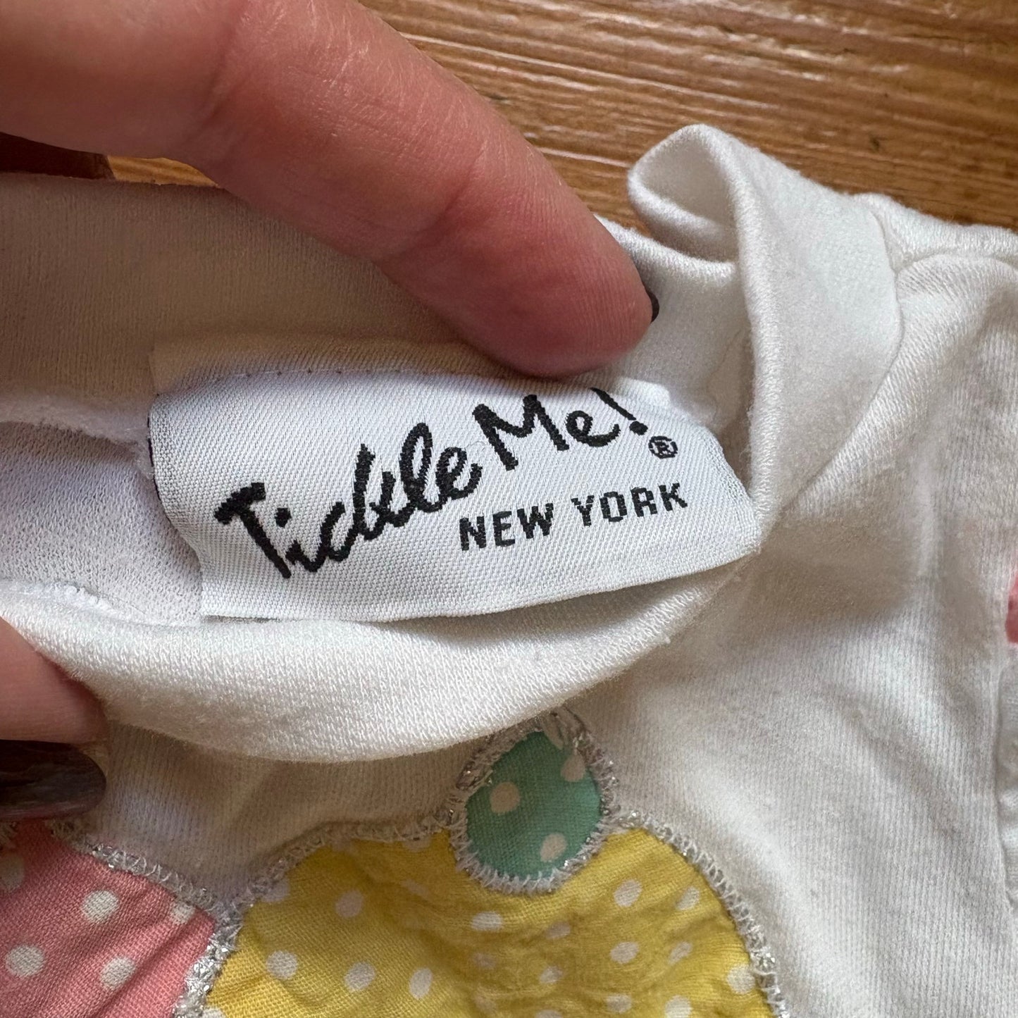 Tickle Me vintage 90s white ice cream sundae polka dot shirt SIZE 12M