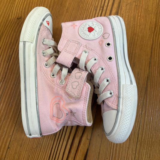 Converse All Star Chuck Taylor pink heart high top lace sneakers SIZE 12