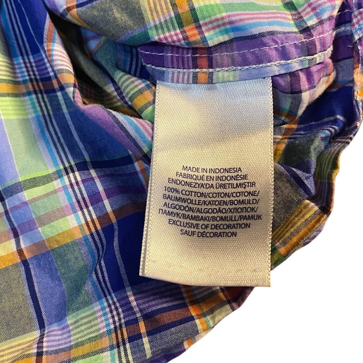 Ralph Lauren pastel plaid long sleeve button up boys dress shirt SIZE 5