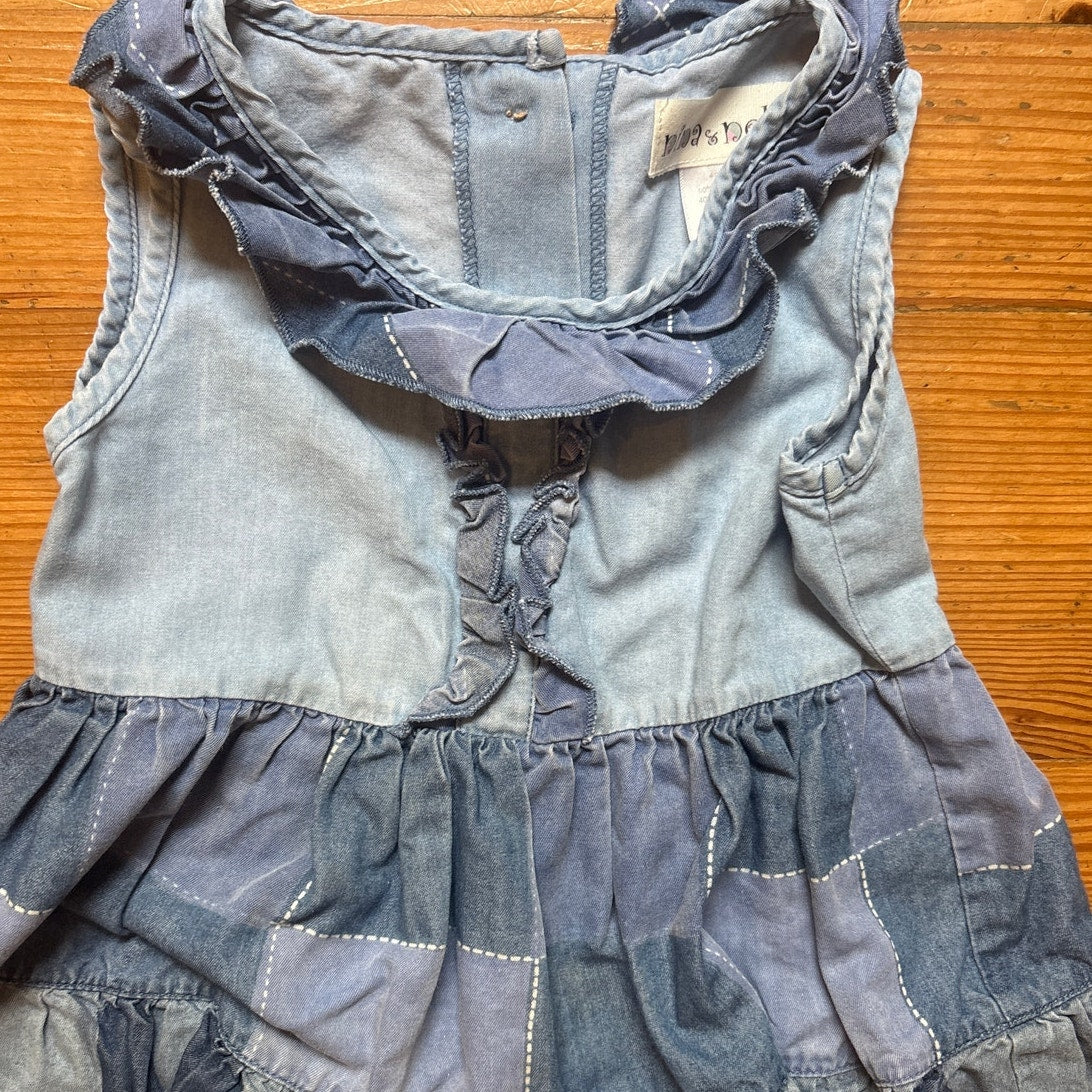 Nina & Nelli 90s denim patchwork tiered sleeveless dress SIZE 4T