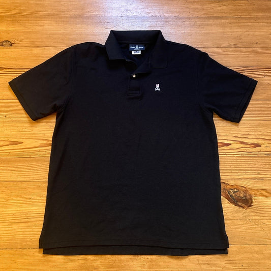 Psycho Bunny pima cotton black short sleeve emblem polo shirt SIZE XXL