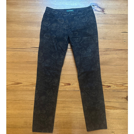 Ralph Lauren black brown paisley pattern straight leg pants SIZE 4