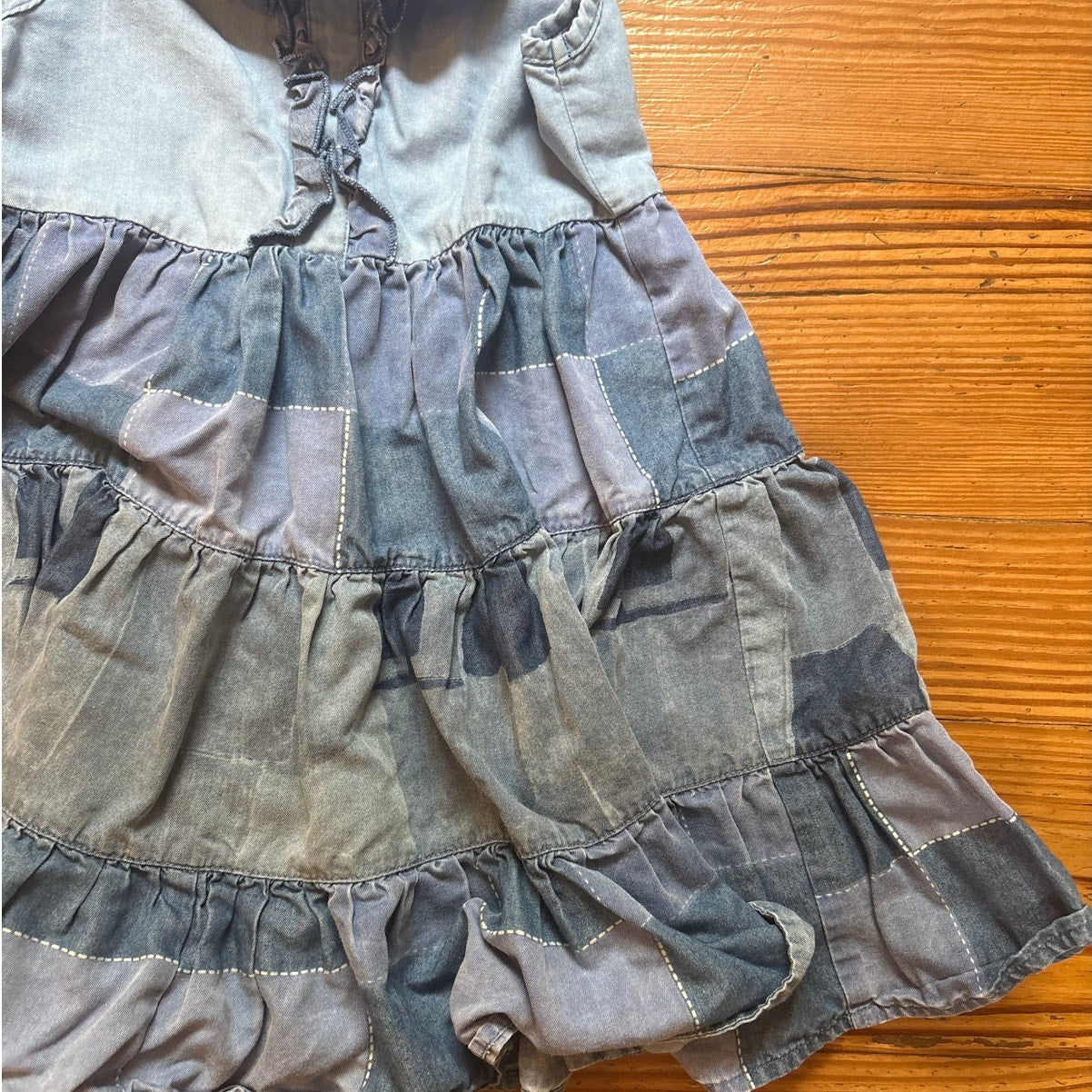 Nina & Nelli 90s denim patchwork tiered sleeveless dress SIZE 4T