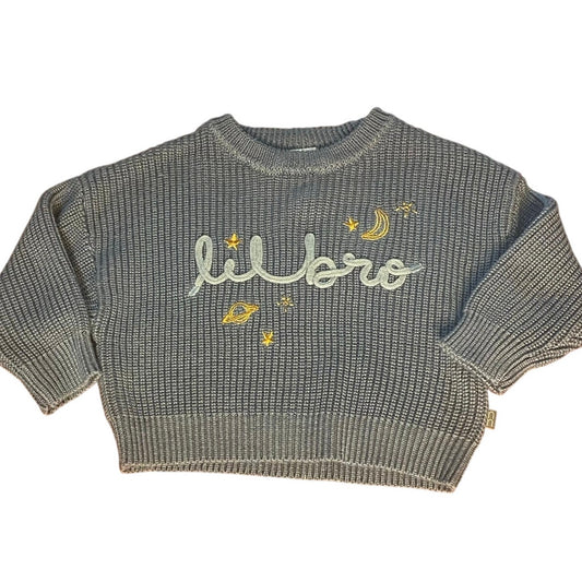 Modern Moments blue knit lil bro stars space crew sweater SIZE 6-9M