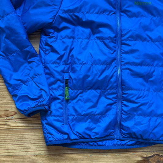 Marmot royal blue puffer full zip high neck boys jacket SIZE XL