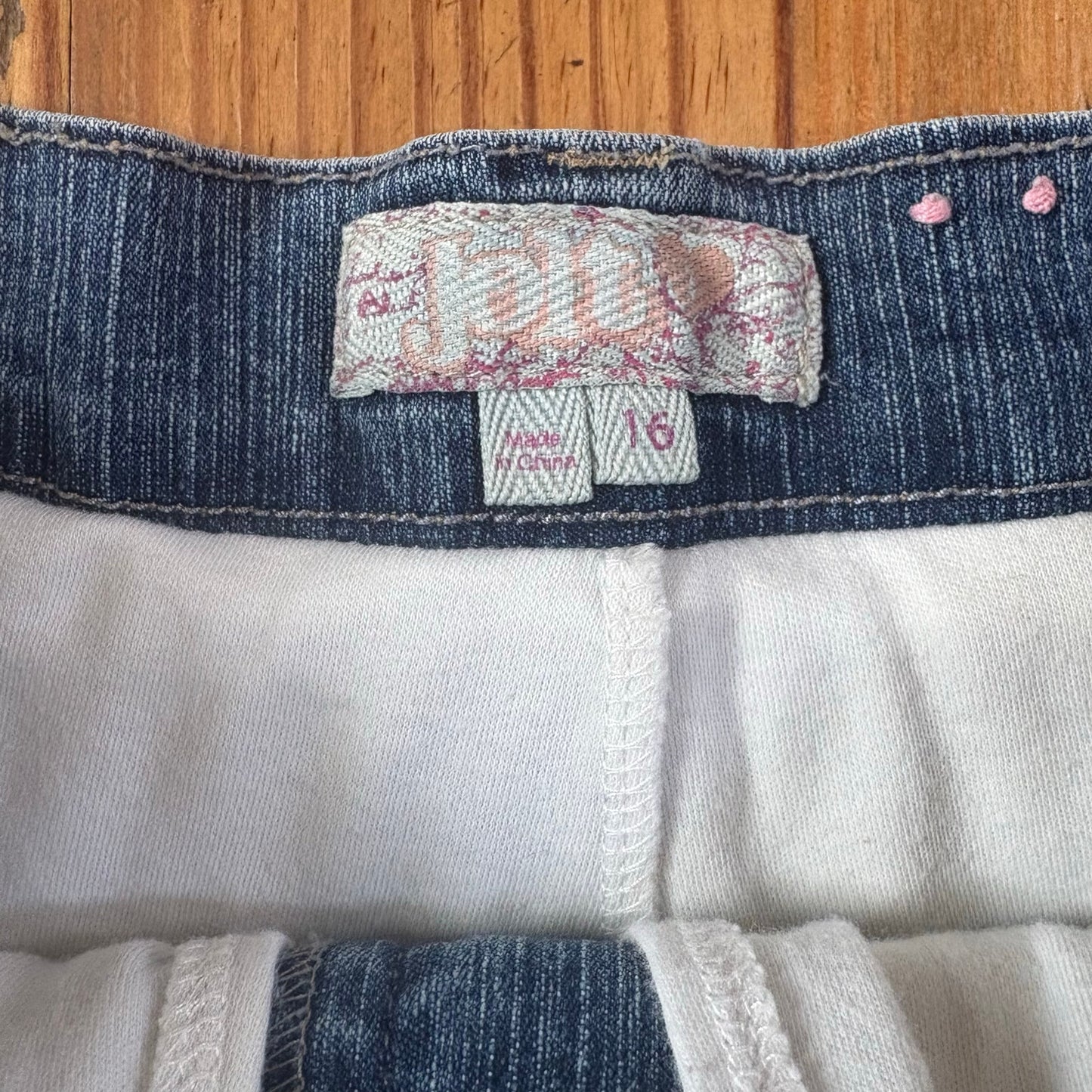 Jolt 90s jean tiered yellow plaid floral fabric shorts lined skort SIZE 16