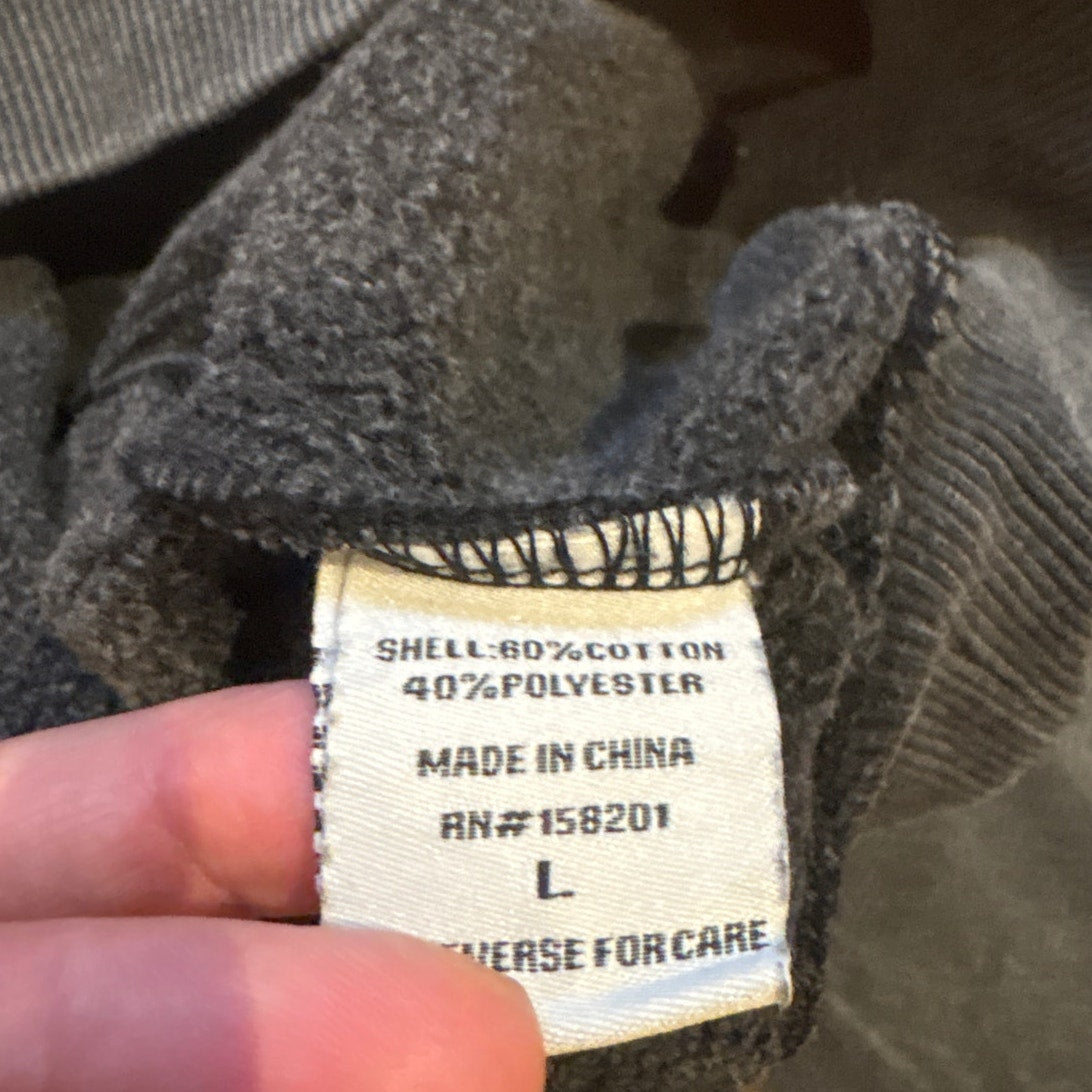 Lazy Sunday dark heather gray jeweled studded cropped crew sweatshirt SIZE L