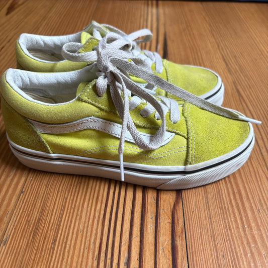 VANS yellow suede white classic tie lace kids sneakers SIZE 1