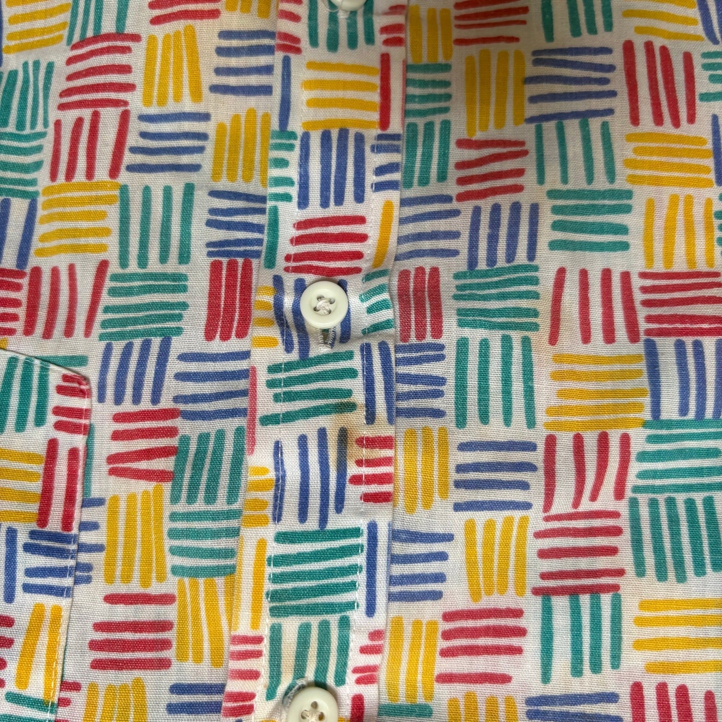 Harbour Isle primary color y2k short sleeve button up midi skirt set SIZE M