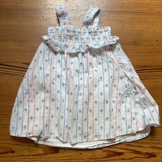 Cat & Jack white red blue detailing July 4th sleeveless tank dress SIZE 3T