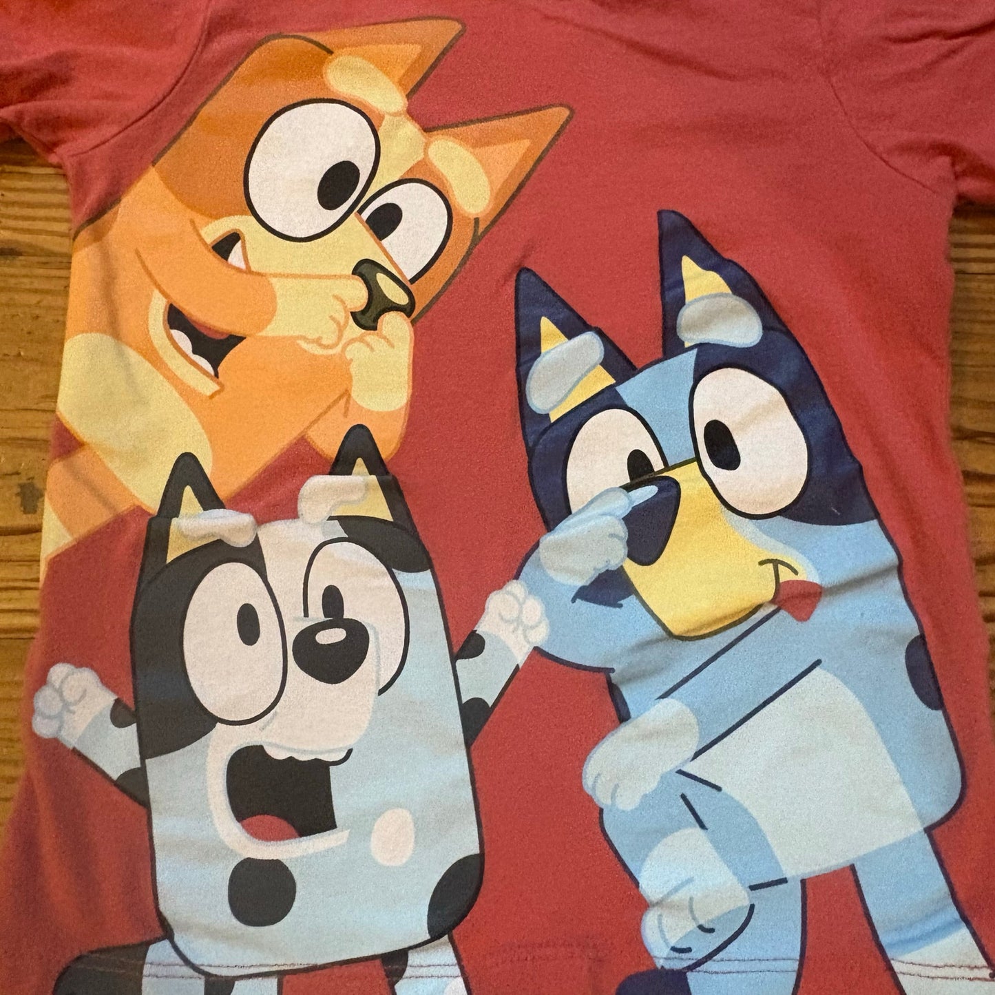 Bluey red short sleeve cotton graphic toddler shirt SIZE 4T