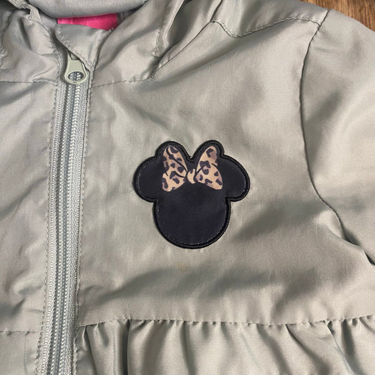 Disney Minnie Mouse light green ears hood full zip ruffle light jacket SIZE 3T