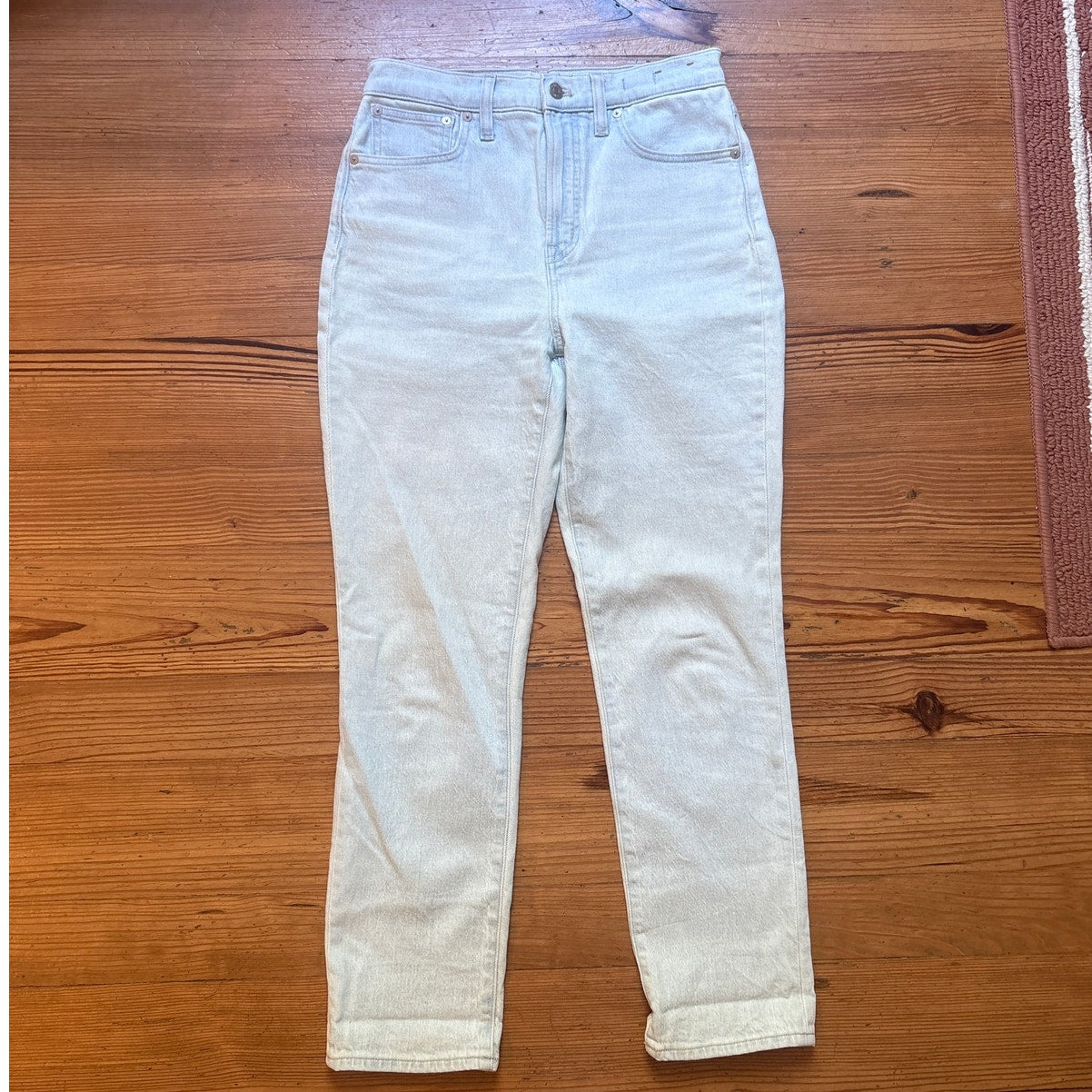 Madewell light wash denim perfect vintage high rise straight leg jeans SIZE 27