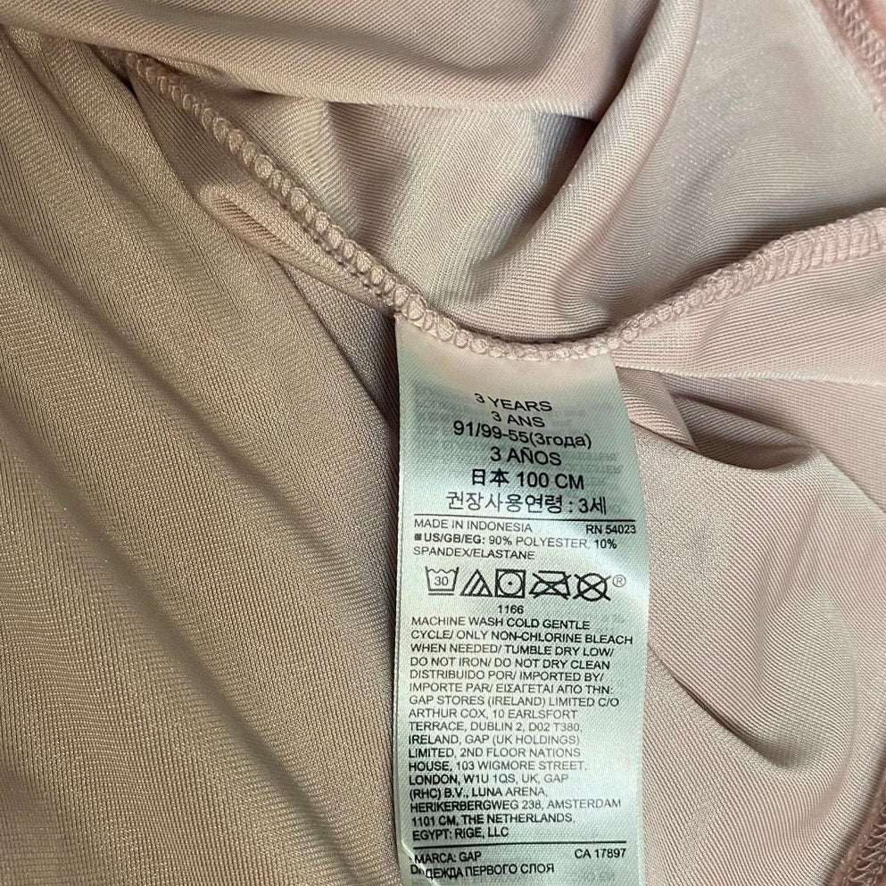 Gap blush pink velvet long sleeve holiday tiered toddler dress SIZE 3