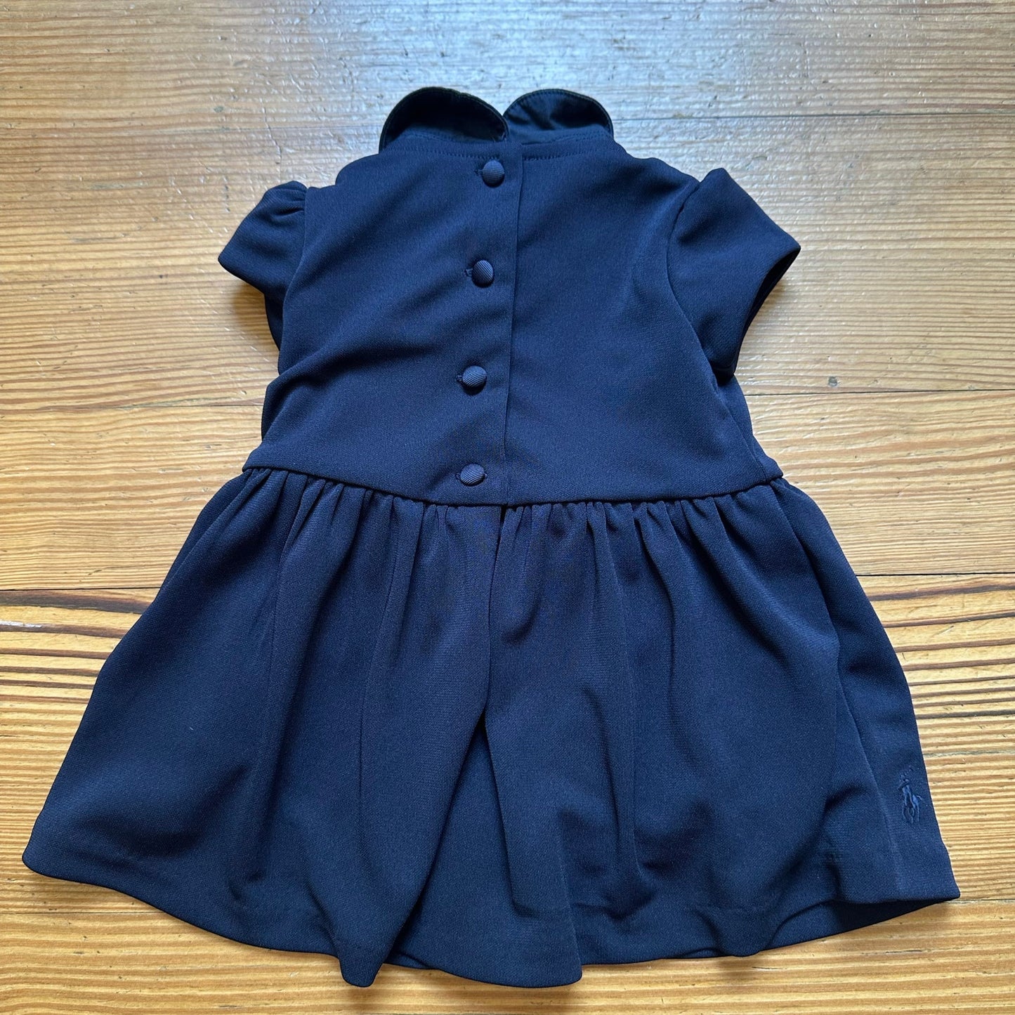 Ralph Lauren navy blue collar short sleeve fit flare dress SIZE 3M