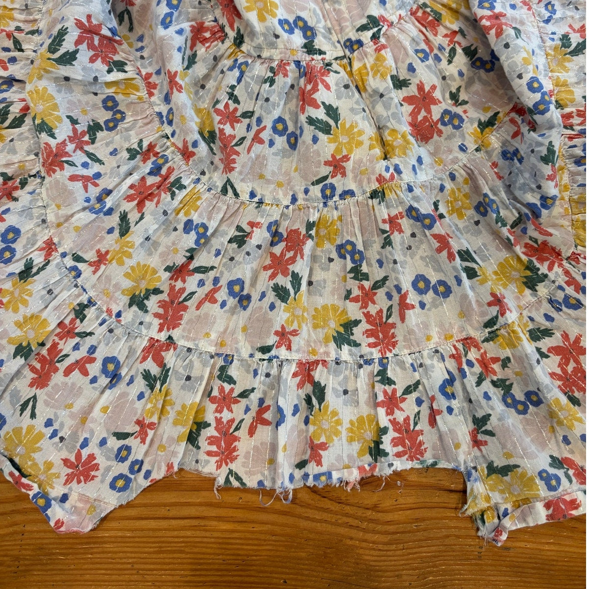 Pink Chicken white floral flutter short sleeve toddler dress SIZE 2T
