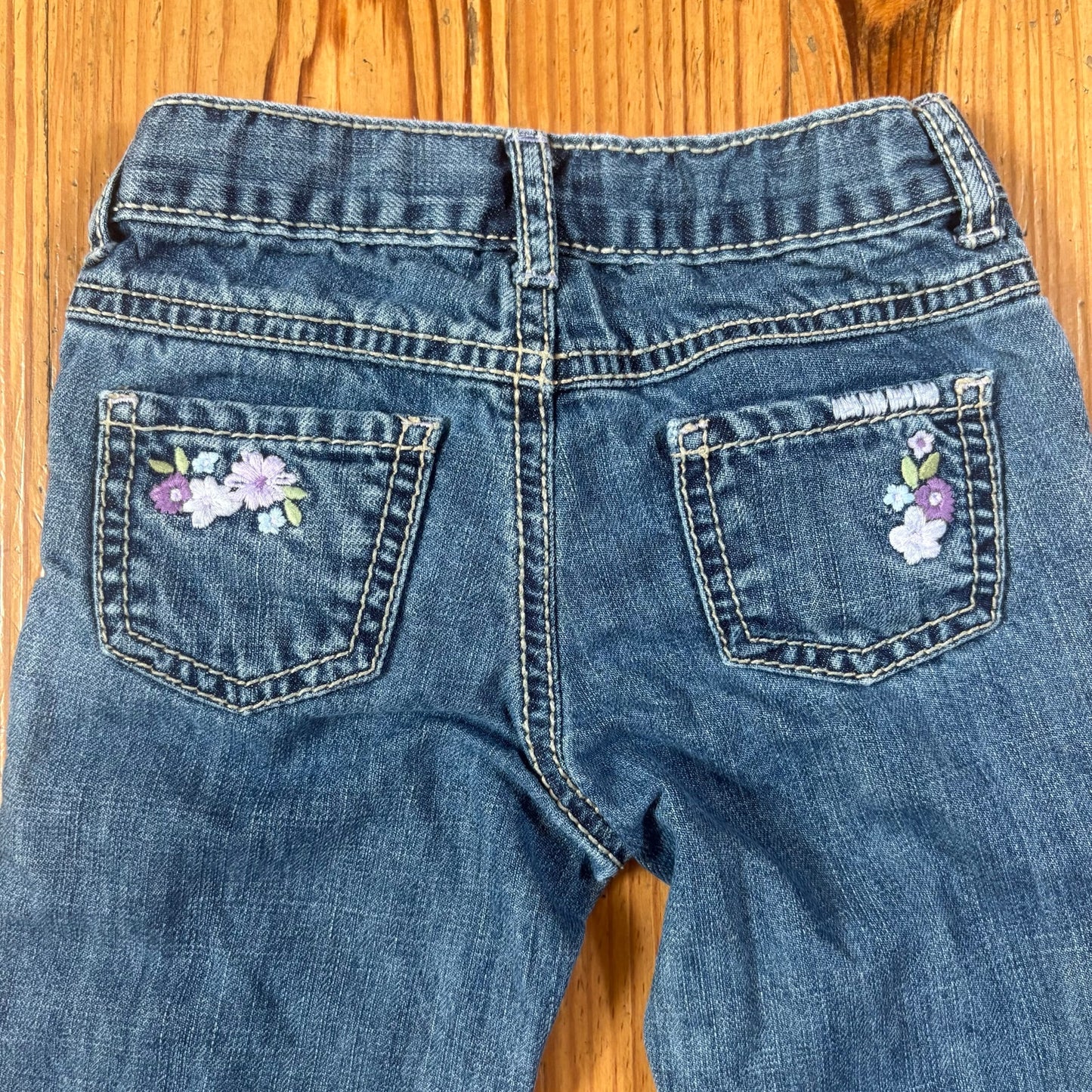 Gymboree 90s jean purple  floral embroidered adjustable toddler jeans SIZE 3T